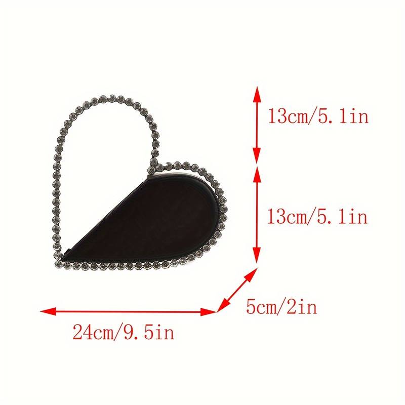 Elegant Heart Shaped Evening Bag-Black