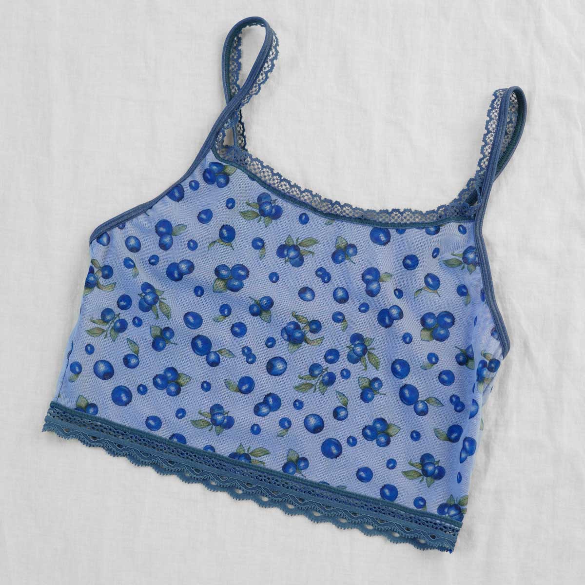 Blueberry Thrill Printed Crop Cami