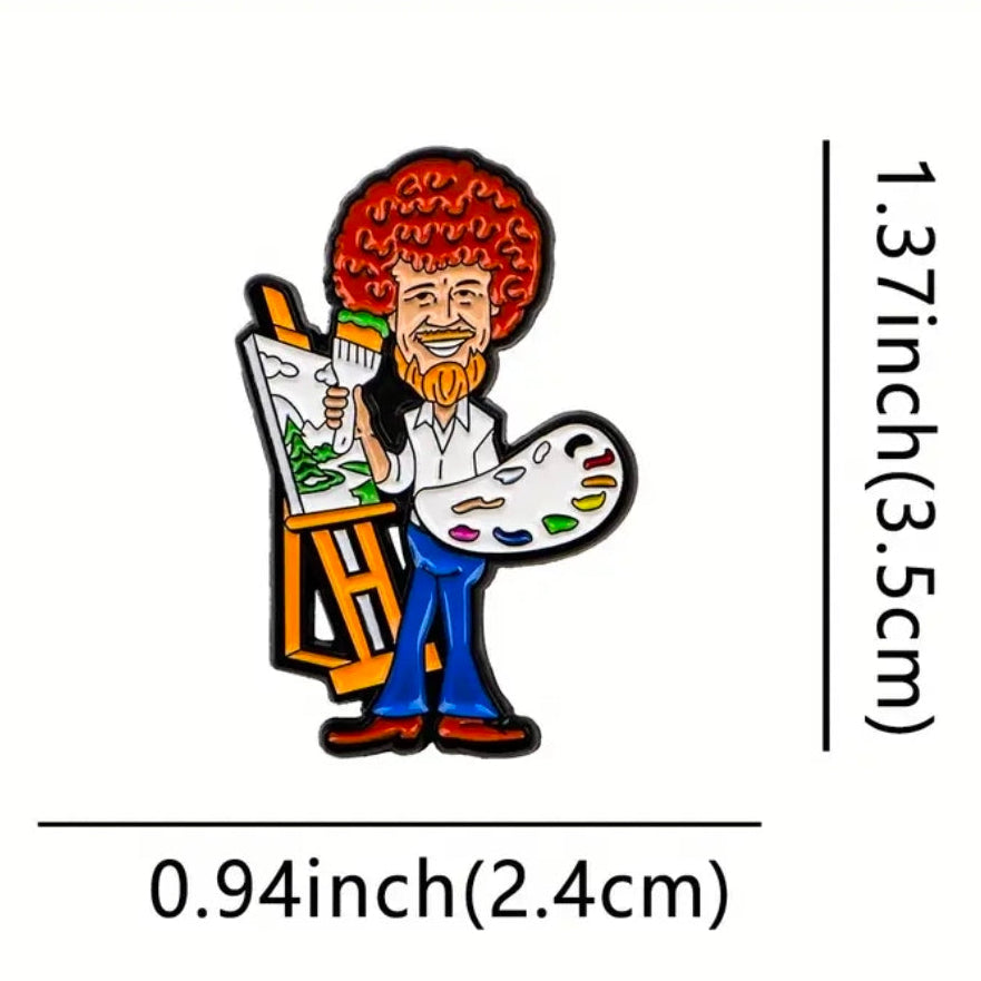 Cartoon Famous Little Trees Painter Pin