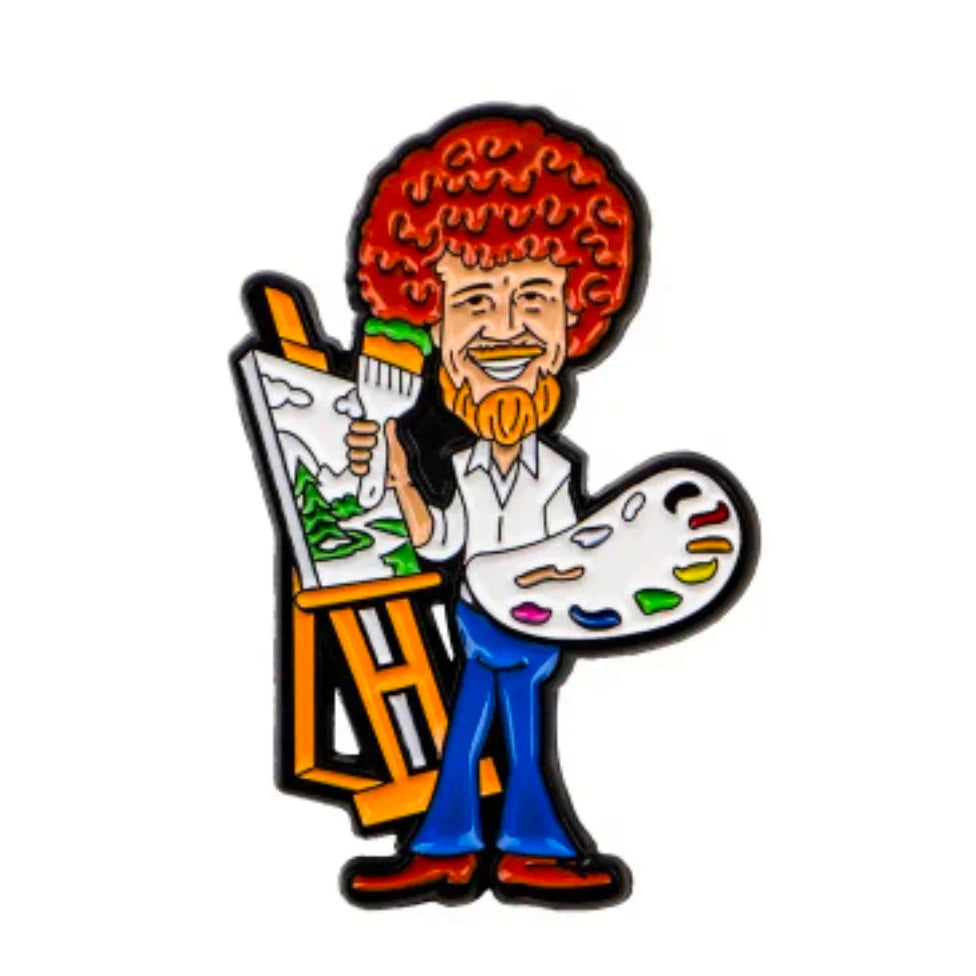 Cartoon Famous Little Trees Painter Pin