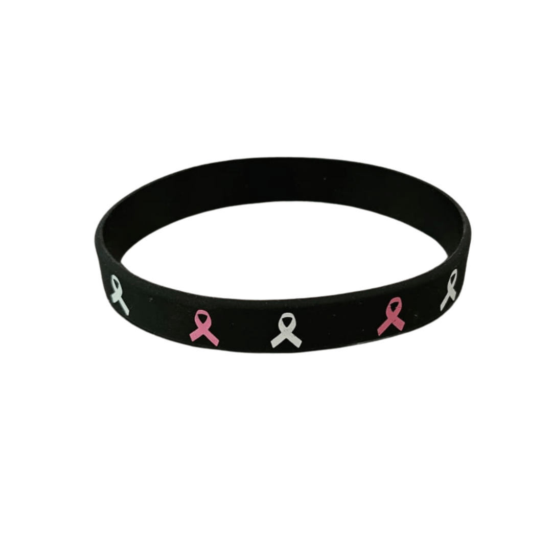 Breast Cancer Awareness Rubber Bracelet-Black