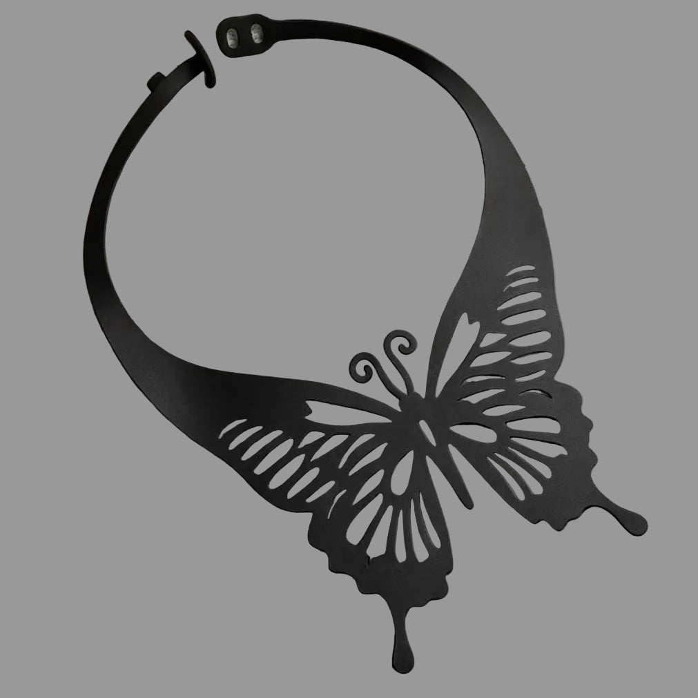 Butterfly Faux Leather Collar Choker Necklace