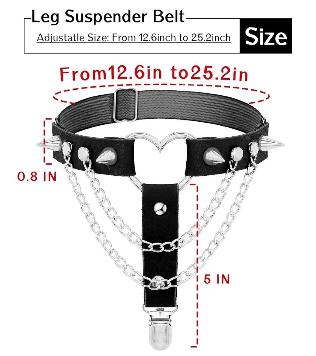 Rock Heart Gothic Garter