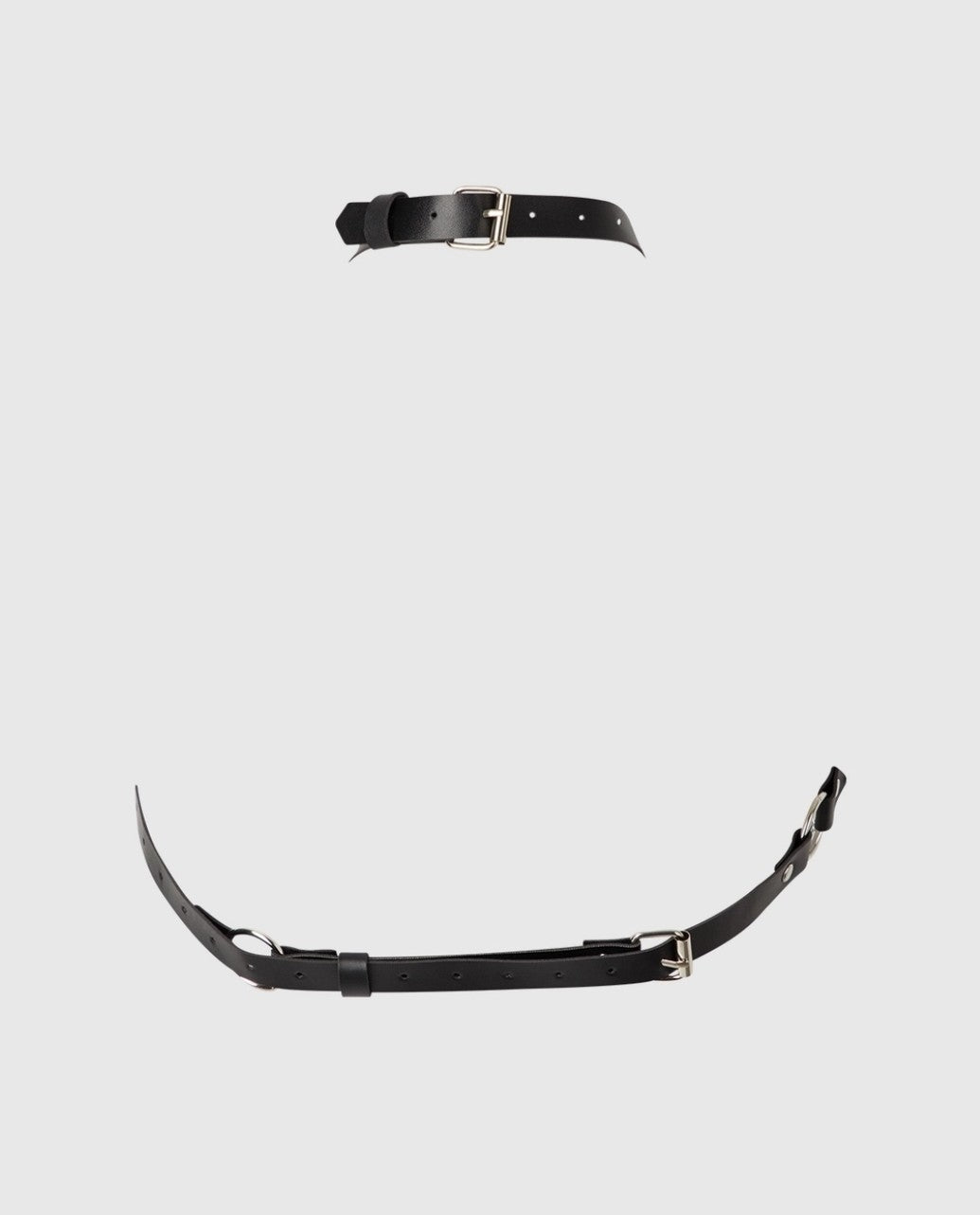 Chain & Leather-Like Draped Harness