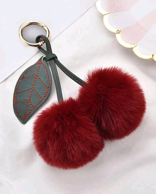 Cherry Keychain-Burgundy