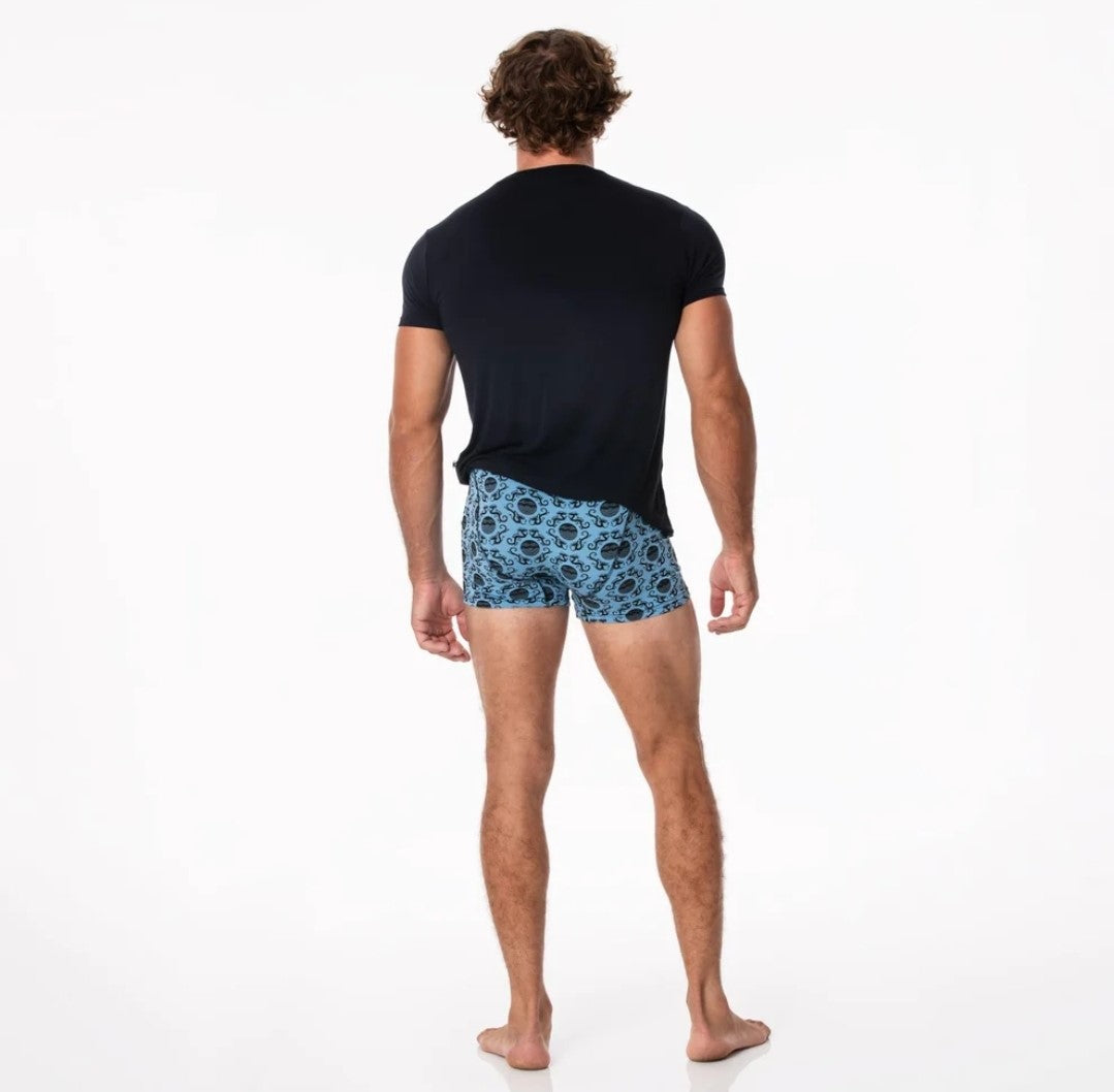 KicKee Men's Boxer Briefs-Dream Blue Four Dragons