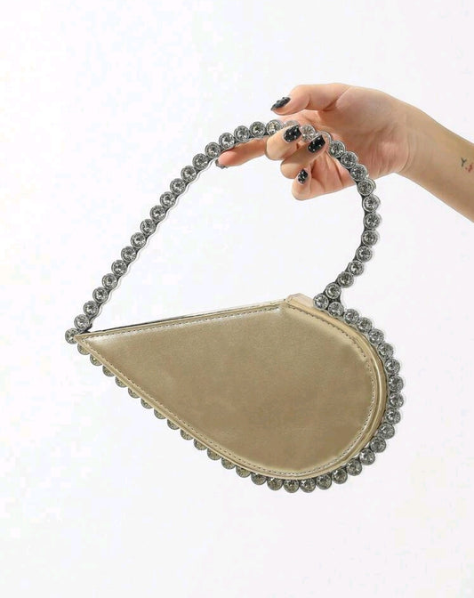 Elegant Heart Shaped Evening Bag-Gold