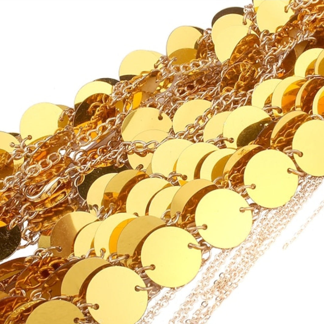 Metallic Backless Disc Top-Gold