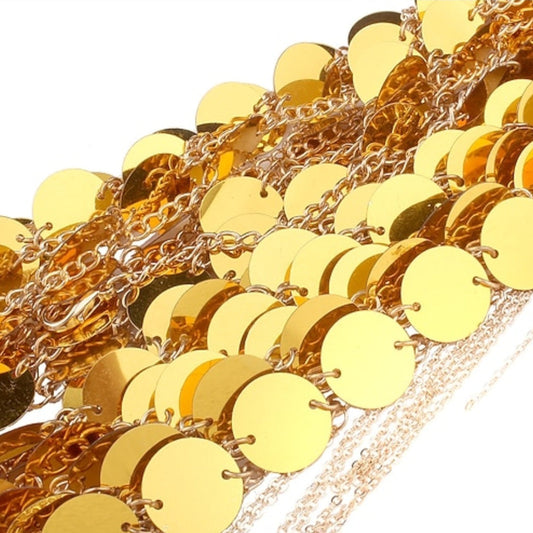 Metallic Backless Disc Top-Gold