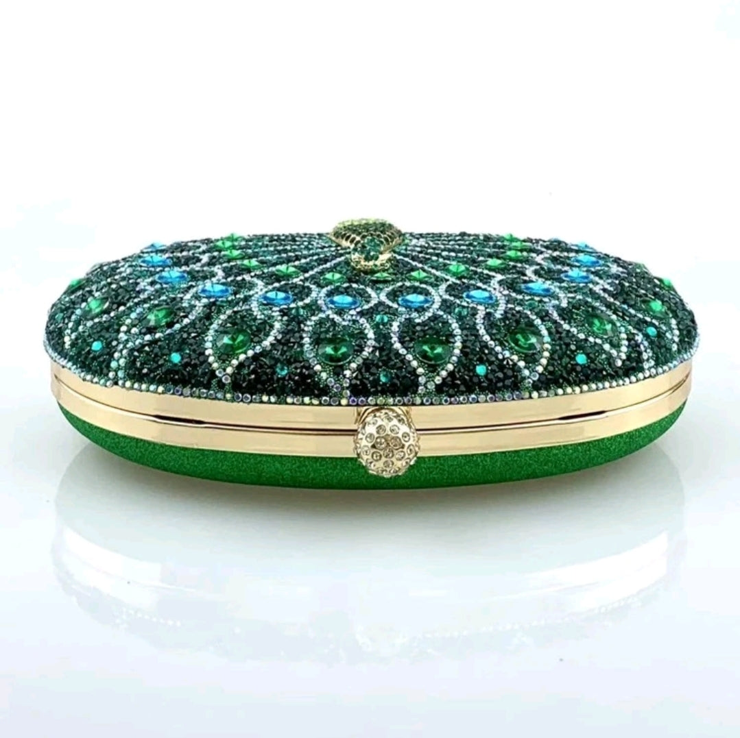 Peacock Rhinestone Evening Bag