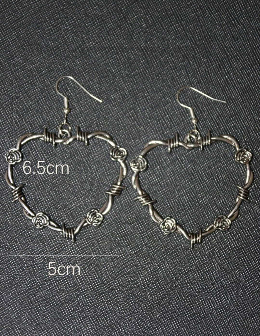 Thorny Rose & Heart Gothic Earrings