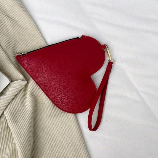 Heart Shaped Wristlet-Red