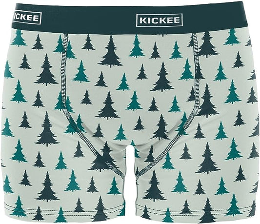 Kickee - Calzoncillos tipo bóxer para hombre, diseño de árboles de Navidad de aloe