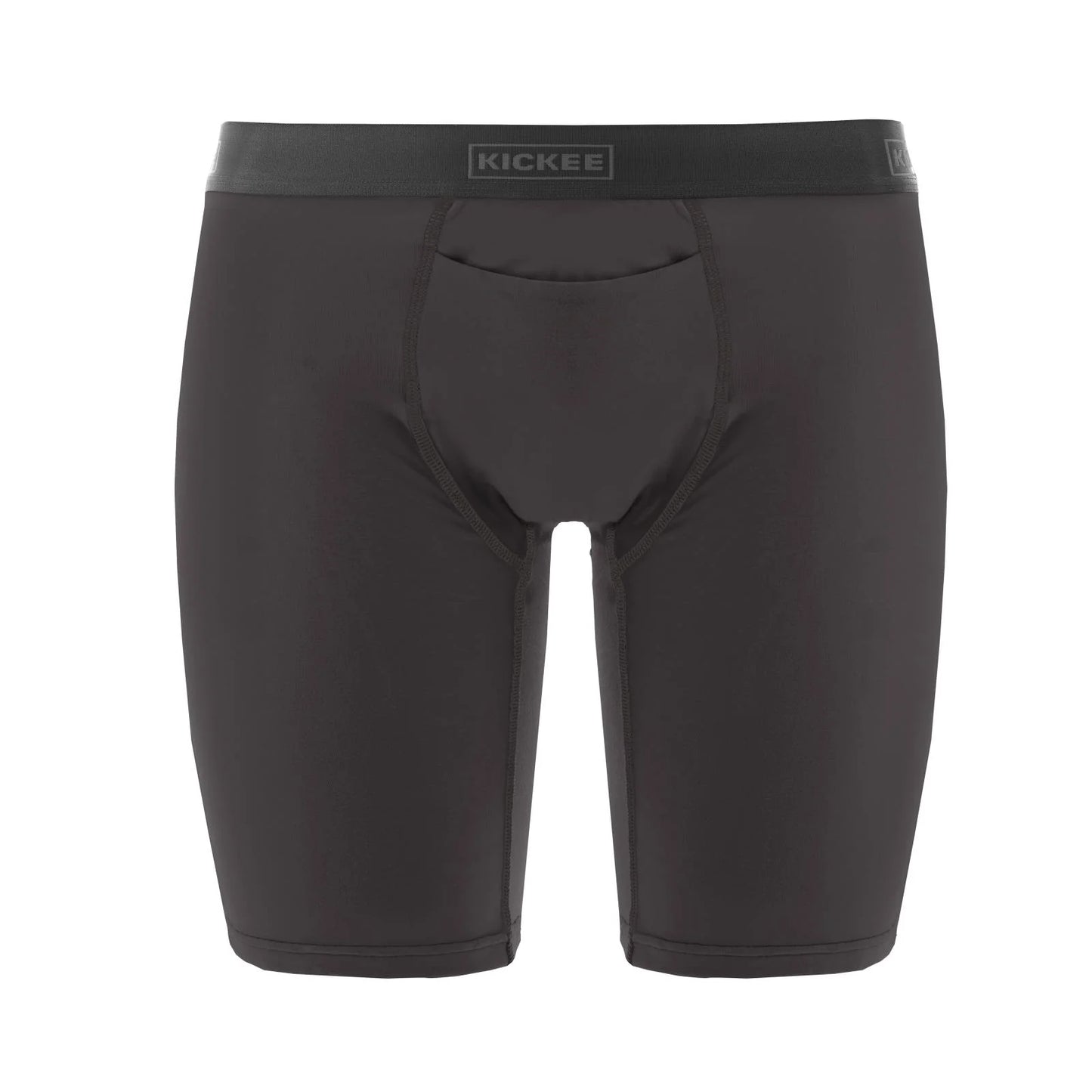 KicKee Men's Long Solid Boxers with Top Fly-Midnight