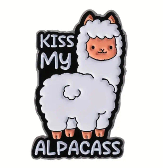 Kiss My Alpacass Pin