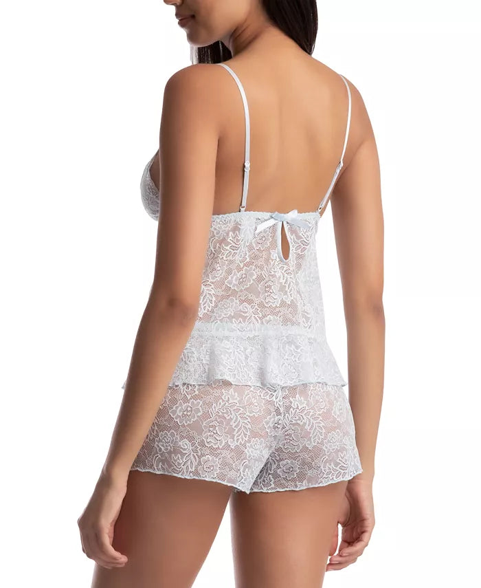 Linea Donatella Allover Lace Short Set-Pale Blue