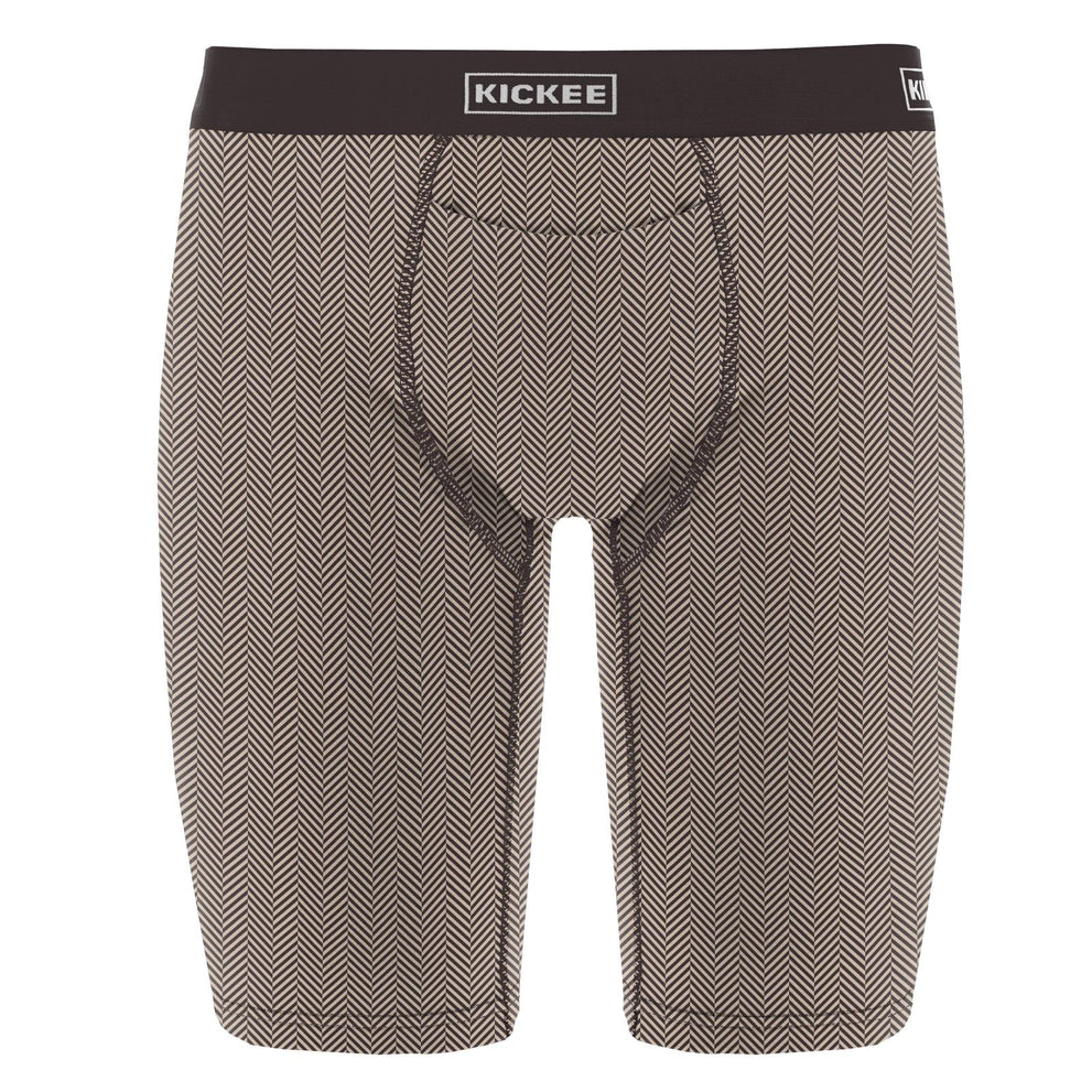 Kickee Boxers largos para hombre con bragueta superior en espiga