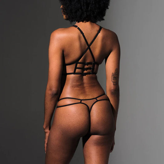 Thistle & Spire Medusa Thong-Black and Butterscotch