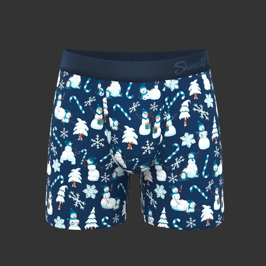 Naughty Snowmen Ball Hammock Pouch Underwear with Fly