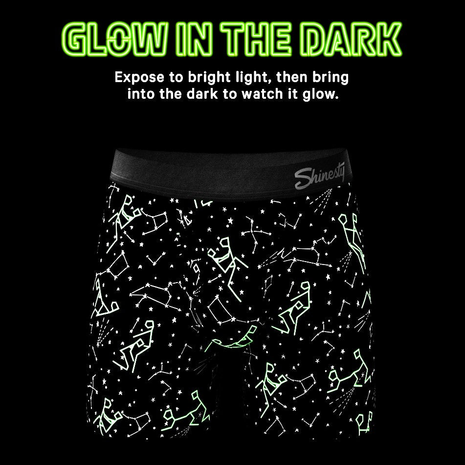 The Naughty Glow In The Dark Constellation Ball Hammock Pouch Underwear with Fly