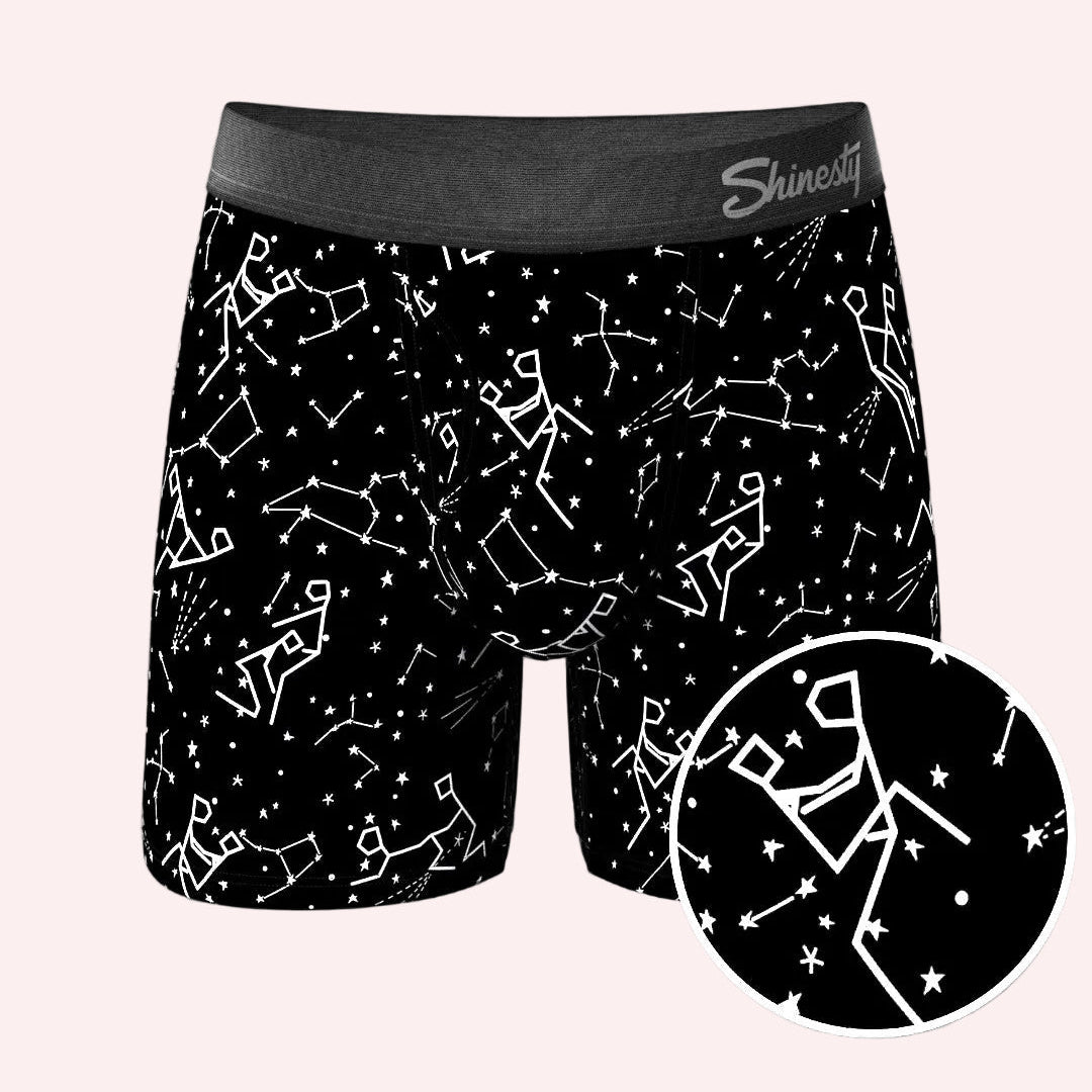The Naughty Glow In The Dark Constellation Ball Hammock Pouch Underwear with Fly