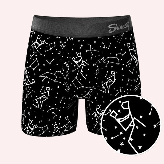 The Naughty Glow In The Dark Constellation Ball Hammock Pouch Underwear with Fly