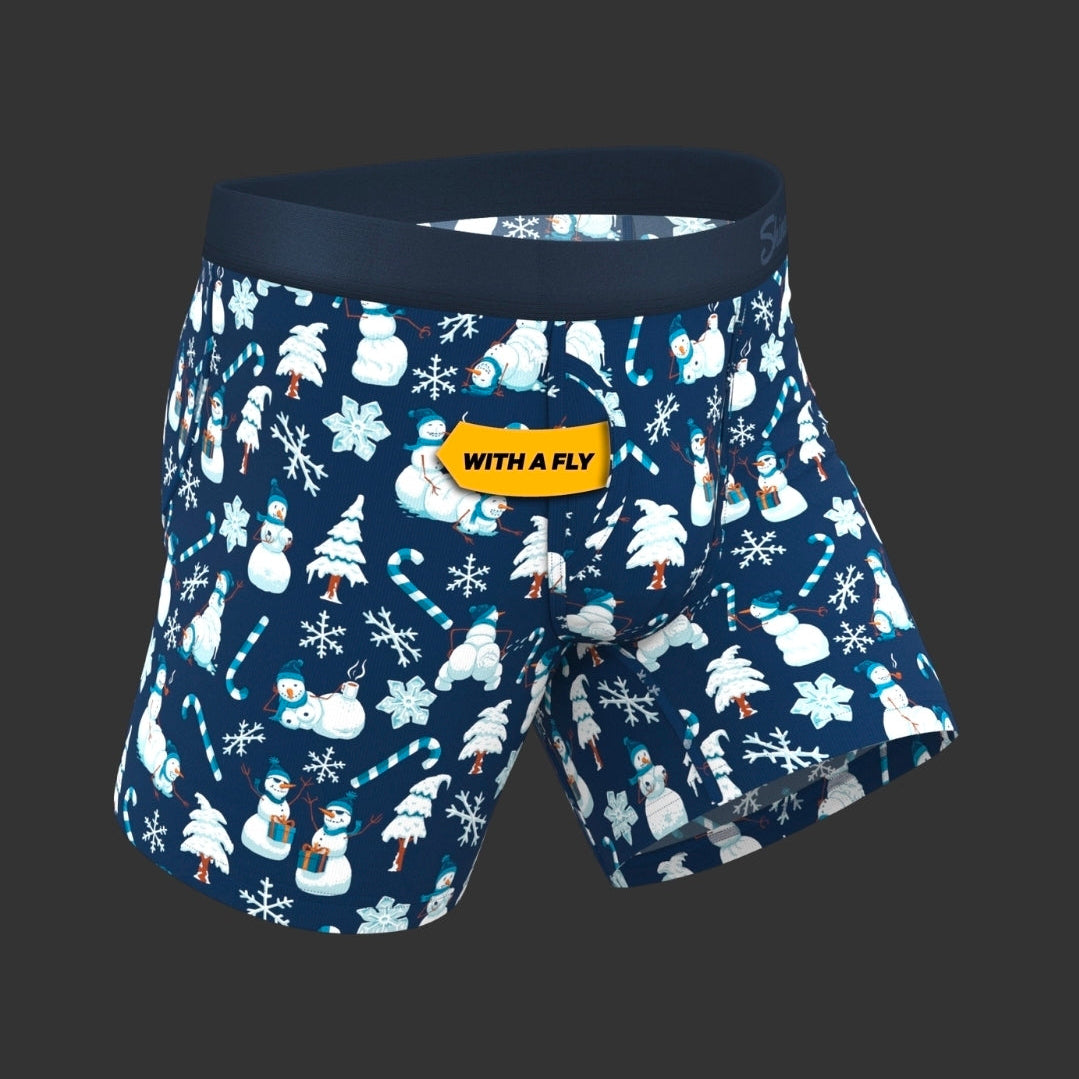 Naughty Snowmen Ball Hammock Pouch Underwear with Fly