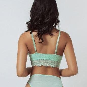 Bralette Kilo Brava de encaje y malla-Verde niebla