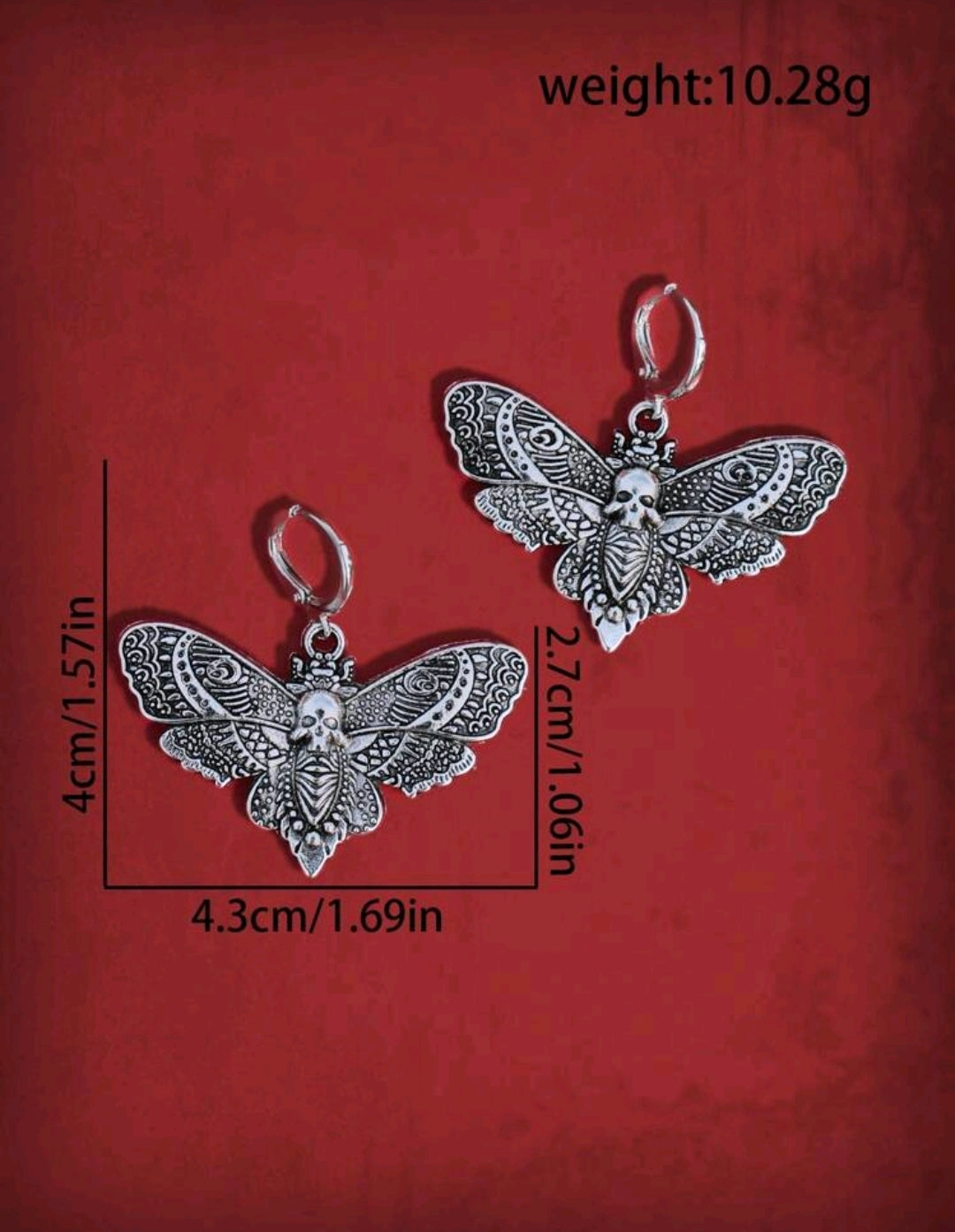 Skull & Butterfly Drop Earrings