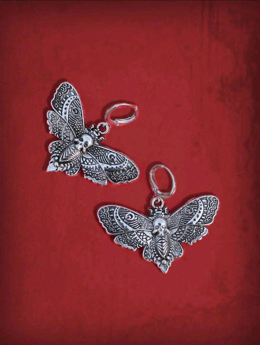 Skull & Butterfly Drop Earrings