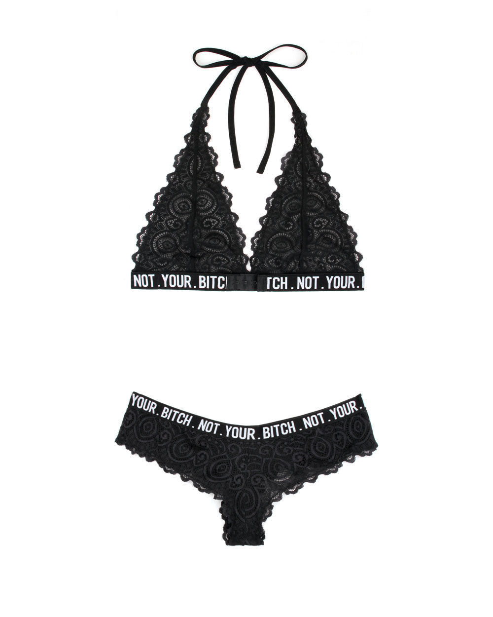 Not Your Bitch Bralette and Panty Set-Queen