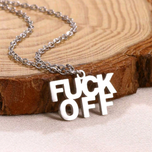 Fuck Off Necklace-Silver