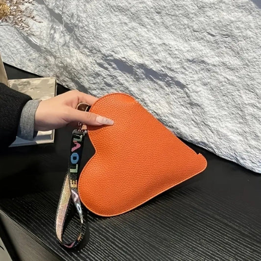 Heart Shaped Wristlet-Orange