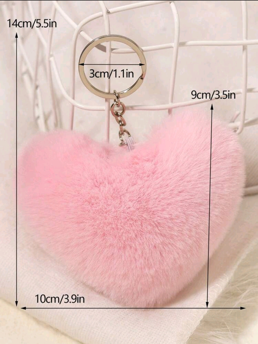 Heart Keychain-Pink