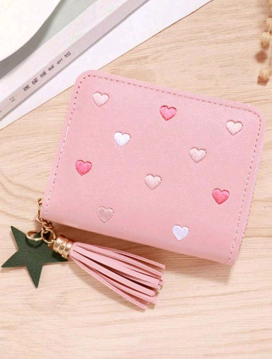 Heart Pattern Wallet-Pink