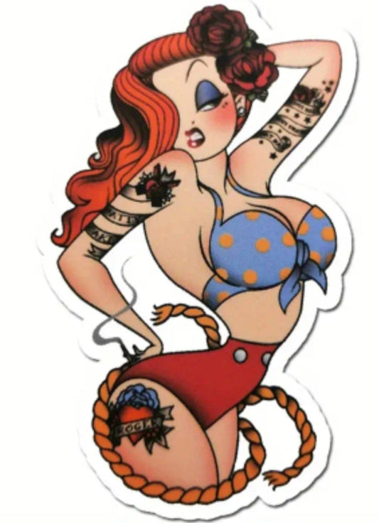 Retro Pinup Girl Sticker