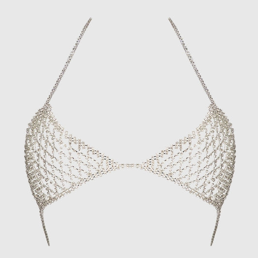 Chainmail Rhinestone Triangle Bra