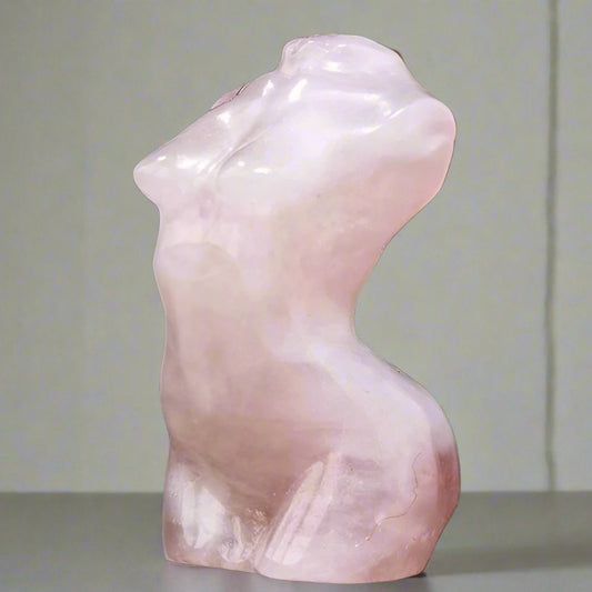 Natural Crystal Female Form Statue-Rose Quartz