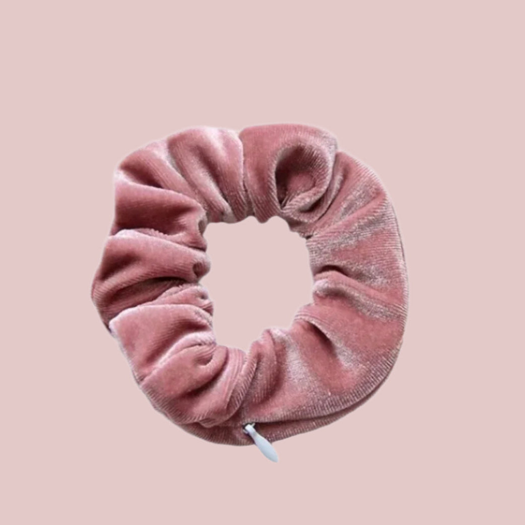 Scrunchie with Hidden Pocket Storage-Pink