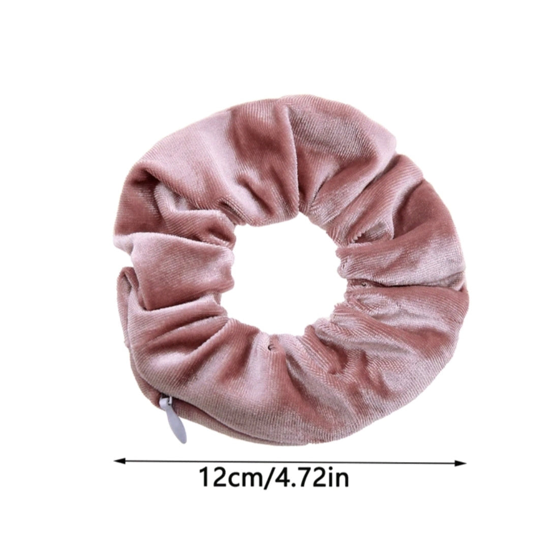 Scrunchie with Hidden Pocket Storage-Pink