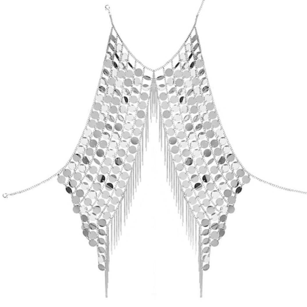 Metallic Backless Disc Top-Silver