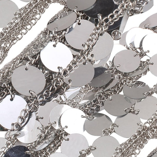 Metallic Backless Disc Top-Silver