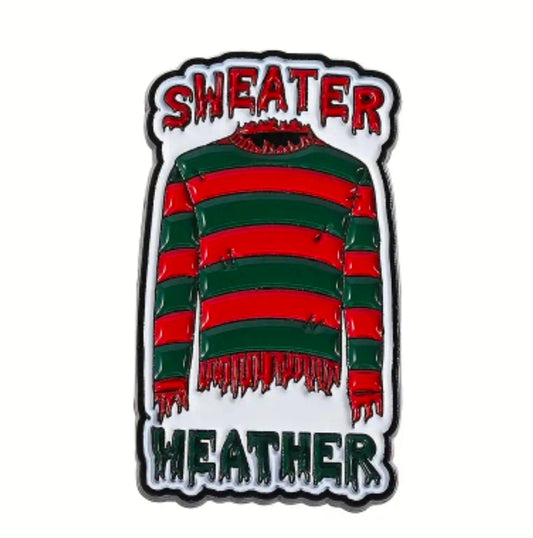 Sweater Weather Horror Pin
