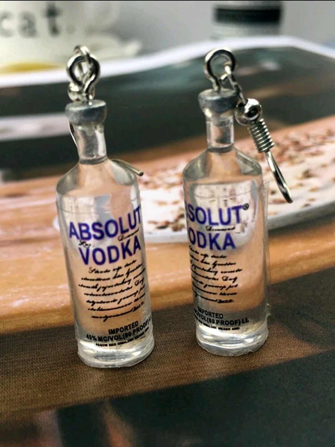 Vodka Bottle Shaped Earrings