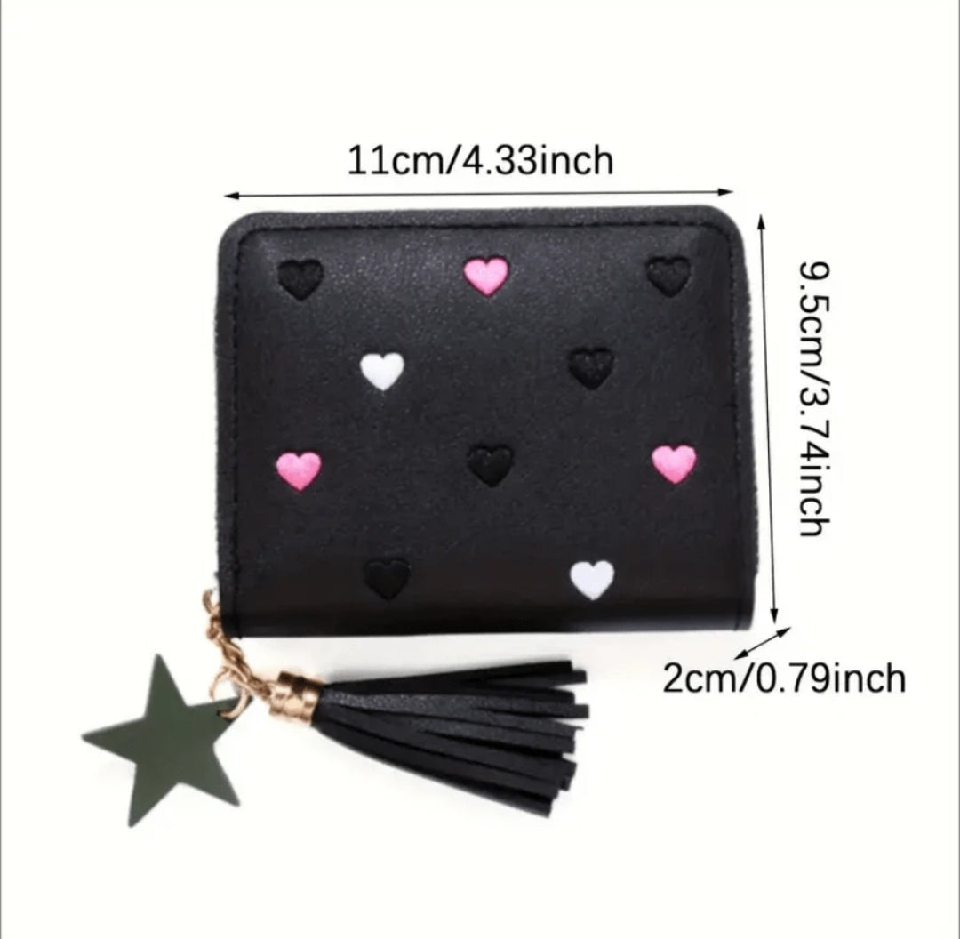 Heart Pattern Wallet-Black