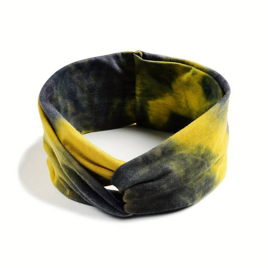 Tie-dye Boho Knotted Hairband-Yellow