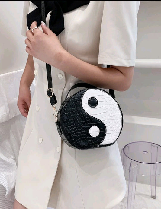 Yin & Yang Crocodile Embossed Crossbody